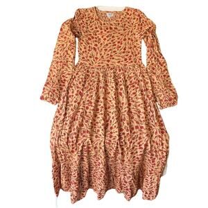 XIX Palms Women Maxi Dress S Beige Floral Fit & Flare Toledo Country Long Sleeve